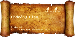 Andrásy Alex névjegykártya
